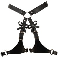 Bad Kitty Harness with Cuffs aus stilvollem schwarzem Lederimitat