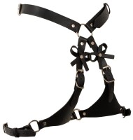 Bad Kitty Harness with Cuffs aus stilvollem schwarzem Lederimitat