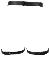 Bad Kitty Harness with Cuffs aus stilvollem schwarzem Lederimitat