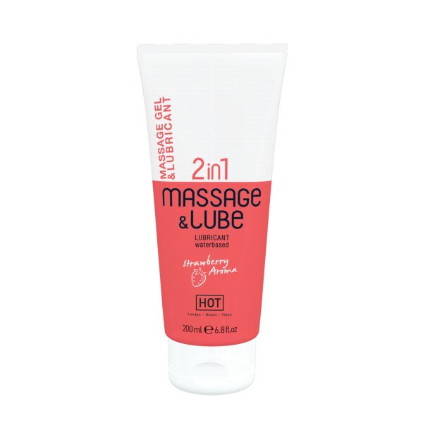 HOT 2in1 Massage & Lube Strawberry 200ml