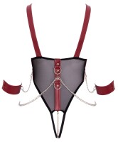 Cottelli BONDAGE Body ouvert inklusive Soft-Handfesseln XL