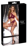Cottelli BONDAGE Set mit Soft-BH, Straps-String ouvert und Soft-Handfesseln L