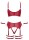 Cottelli BONDAGE Set mit Soft-BH, Straps-String ouvert und Soft-Handfesseln L