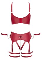 Cottelli BONDAGE Set mit Soft-BH, Straps-String ouvert und Soft-Handfesseln XL