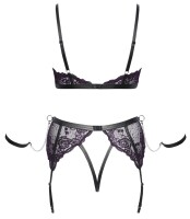 Cottelli BONDAGE Set mit Soft-BH und Straps-String ouvert