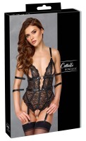 Cottelli BONDAGE Body ouvert mit 2 abnehmbaren Strapsen XL