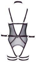 Cottelli BONDAGE Body ouvert mit Kettenleine und zwei Armfesseln M