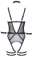 Cottelli BONDAGE Body ouvert mit Kettenleine und zwei Armfesseln XL
