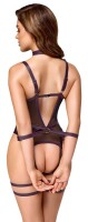 Cottelli BONDAGE Body ouvert mit Kettenleine und zwei Armfesseln XL