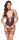 Cottelli BONDAGE Body ouvert mit Kettenleine und zwei Armfesseln XL