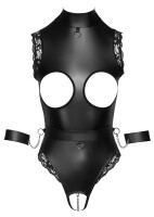 Cottelli BONDAGE Body ouvert mit abnehmbarem Fesselgürtel M