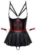 Cottelli BONDAGE Set mit Volant, String ouvert und 2 Armfesseln