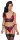 Cottelli BONDAGE Set im edlen roten Mattlook mit feinen schwarzen Spitzen XL