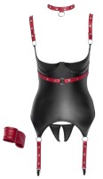 Cottelli BONDAGE Set im edlen elastischen Mattlook mit Trägern L