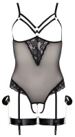 Cottelli BONDAGE Body aus Powernet und Spitze mit Metalldetails