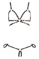 Cottelli BONDAGE Harness aus elastischen Wetlook-Bändern