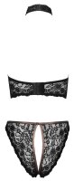 Cottelli LINGERIE Set mit busenfreiem Hebe-BH und schrittoffenem Slip