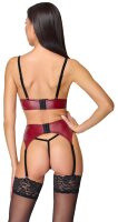 Cottelli LINGERIE Set mit Ouvert-BH, Strapsgürtel...