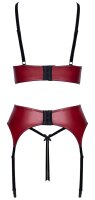 Cottelli LINGERIE Set mit Ouvert-BH, Strapsgürtel und String ouvert