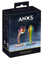 ANOS Metal Butt Plug Set in Rainbow Colours