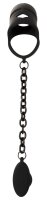 Black Velvets Cock cage with butt plug