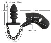 Black Velvets Cock cage with butt plug