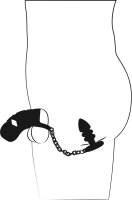 Black Velvets Cock cage with butt plug