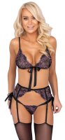 kissable Set aus feinem schwarzem Powernet L/XL