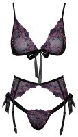 kissable Set aus feinem schwarzem Powernet L/XL