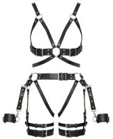ZADO Harness-Set aus Leder inklusive Handfesseln & Haltegriff