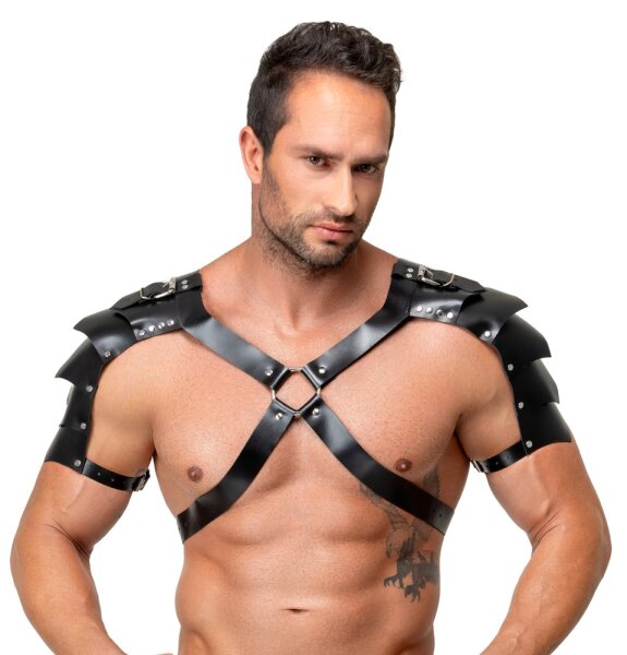 ZADO Harness aus Leder mit auffälligen Schulterpanzern S-L