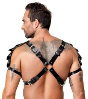 ZADO Harness aus Leder mit auffälligen Schulterpanzern S-L