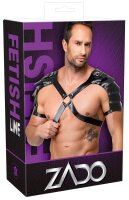 ZADO Harness aus Leder mit auffälligen Schulterpanzern S-L
