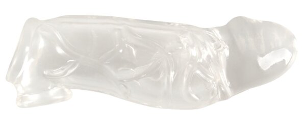 Crystal Penis Sleeve with extension + ball ring 19,2 cm