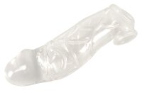 Crystal Penis Sleeve with extension + ball ring 19,2 cm