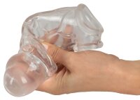 Crystal Penis Sleeve with extension + ball ring 19,2 cm
