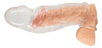 Crystal Penis Sleeve with extension + ball ring 19,2 cm