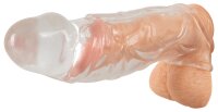 Crystal Penis Sleeve with extension + ball ring 19,2 cm