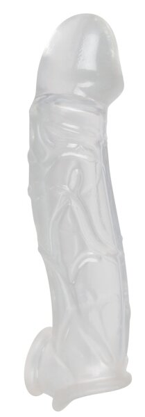 Crystal Penis Sleeve with extension + ball ring 23 cm