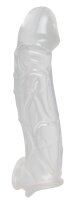 Crystal Penis Sleeve with extension + ball ring 23 cm