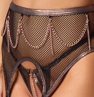 Abierta Fina Set mit Soft-BH, Strapsgürtel und Ouvert-String