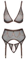 Abierta Fina Set mit Soft-BH, Strapsgürtel und Ouvert-String