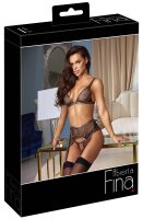 Abierta Fina Set mit Soft-BH, Strapsgürtel und Ouvert-String