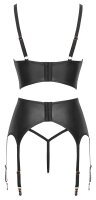 Abierta Fina Set mit Hebe-BH, Strapsgürtel und Ouvert-String
