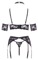 Abierta Fina Set mit BH-Top, Strapsgürtel und String ouvert