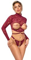 Abierta Fina Set mit busenfreiem Langarm-Top