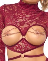 Abierta Fina Set mit busenfreiem Langarm-Top