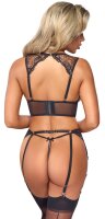 Abierta Fina Set mit Strapsgürtel und String ouvert
