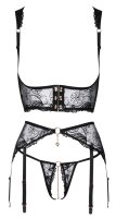 Abierta Fina Set mit Strapsgürtel und String ouvert