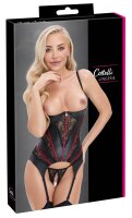 Cottelli LINGERIE Set mit Hebe-Strapshemd und Spitzen-String